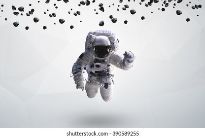 Astronaut In Outer Space Modern Art. Elements Of This Image Furnished By NASA.