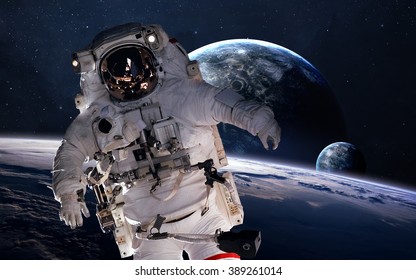 Astronaut in outer space. Spacewalk. Elements of this image furnished by NASA