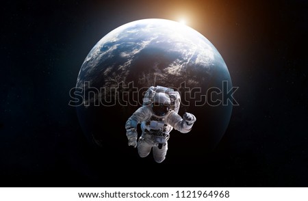 Astronaut Outer Space Wallpaper Elements This Stock Photo Edit Now