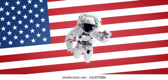 Lego New United States of America Nasa Astronaut Minifigure with Flag USA Fig