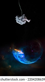 Astronaut and space background. Elements of this image furnished by NASA.