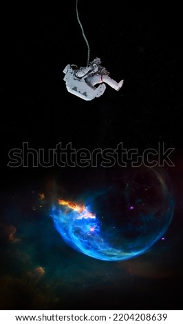 Astronaut and space background. Elements of this image furnished by NASA.