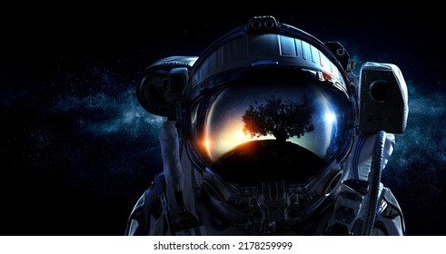 Astronaut And Space Exploration Theme.