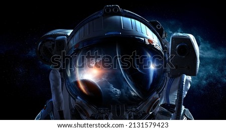 Astronaut and space exploration theme.