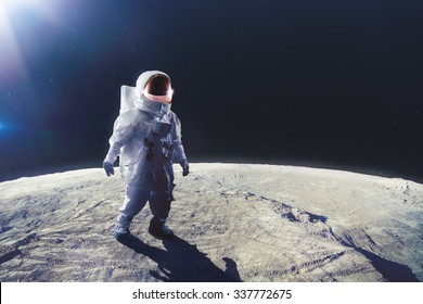 Astronaut Standing On The Moon