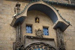 Astronomical Clock Detail With Golden Rooster At Old Town Hall - Prague, Czech Republic