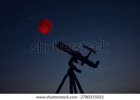 Astronomy telescope for observing Lunar eclipse, stars, planets and other celestial Milky Way objects.