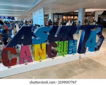 ASUR Terminal 4 Sign In Cancun International Airport.  Cancun, Mexico, August 14th 2022