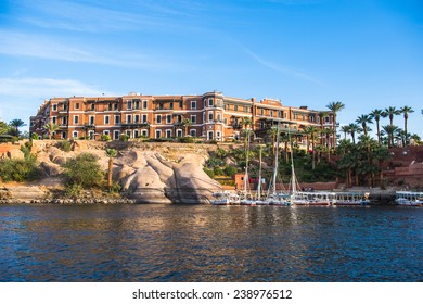 ASWAN, EGYPT - DEC 2, 2014: Hotel Old Cataract Where Agatha Christie Wrote Her Novel 