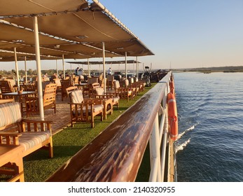 Aswan, Egypt - February 20, 2020 : View From The Top Of The Princess Sarah II Cruise In The Evening