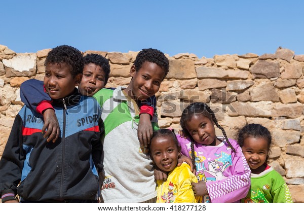 Aswan Egypt February 7 2016 Group Stock Photo (Edit Now) 418277128