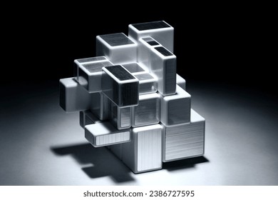 Cubo asimétrico de Rubik en blanco y negro