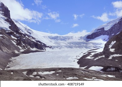 Athabasca Glacier - Part Of Columbia Icefield. Jasper National Park, Alberta, Canada.