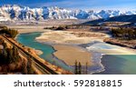 Athabasca River with the Miette range in the distance, Jasper National Park