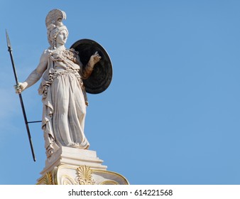 Athena Statue On Blue Sky Background Stock Photo (Edit Now) 614221568