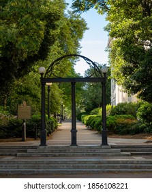 Athens, GA, United States: April 11, 2020: UGA Arch In Spring On Empty Campus Day