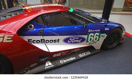 ATHENS, GREECE, April 24,2018. Ford GT Belonging To The No 66 Team Of Chip Ganassi Racing (Drivers : Stefan Mücke / Olivier Pla), A Le Mans Participant, Exhibited In Athens Greece.