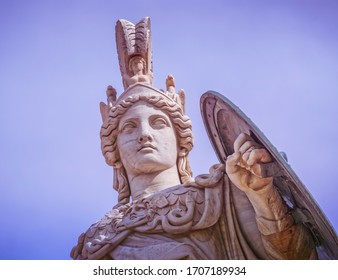 Athens Greece, Athena the ancient Greek goddess of wisdom and knowledge, filtered image