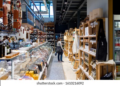 Athens, Greece - Dec 21, 2019: Ergon House An Upscale Restaurant And Food Market In  Athens, Greece. 