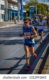 ATHENS, GREECE - NOVEMBER 10, 2013: 	 Athletes Running The Last Kilometers Of The 31st Athens Classic Marathon (The Authentic).