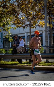 ATHENS, GREECE - NOVEMBER 10, 2013: 	 Athletes Running The Last Kilometers Of The 31st Athens Classic Marathon (The Authentic).