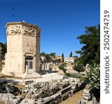 Athens Greece Roman Agora Tower Of The Winds (Horologion of Kyrristos) on a sunny summer day in athens in Greece