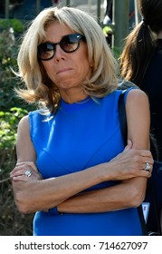 Athens, Greece - September 8, 2017: President Of France, Emmanuel Macron's Wife Brigitte Macron Visit The Ancient Agora In Athens