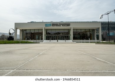 Athens, Greece-May 3,2021. Photo Shows The New Building Of The  National Gallery.