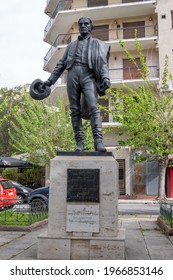 Athens, Greece-May 3,2021. The Statue Of José Gervasio Artigas Arnal National Hero Of The Uruguay.