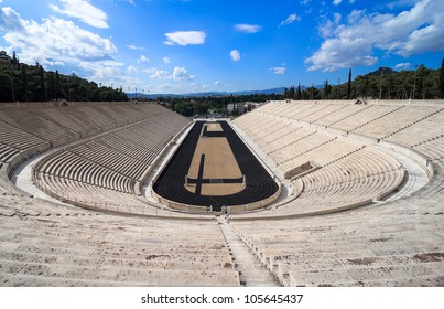 ATHENS - MAY 19: Panathinaiko (Kallimarmaro) stadium on 19th May 2012, Athens. It is the only major stadium built entirely of white marble and one of the oldest stadiums in the world