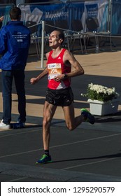 Athens, Panathenaic Stadium / Greece - Nov.11.2018 

A Runner That Finished At 36th Athens Classic Marathon In Athens.