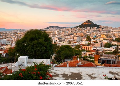 Athens As Seen From Anafiotika, Greece.