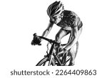 Athlete cyclists in silhouettes on transparent background. Road cyclist.