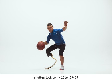 Athlete Disabilities Amputee On White Studio Stock Photo 1816459409 ...