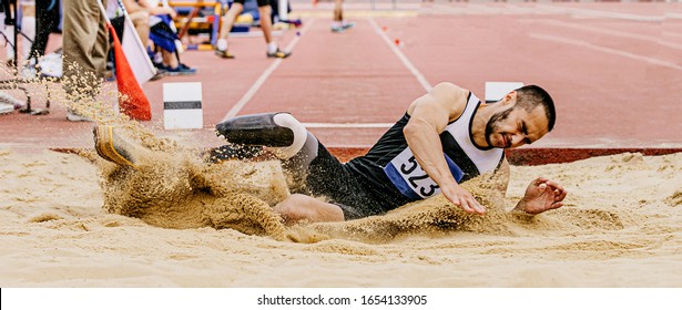 Athlete With Disability In Prosthetic Long Jump In Para Athletics