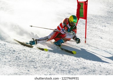 Athlete Engaged In Super G