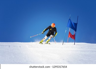 Athlete Engaged In Super G