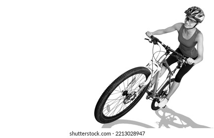 Athlete Female Cyclists On Cycle, Sport Concept