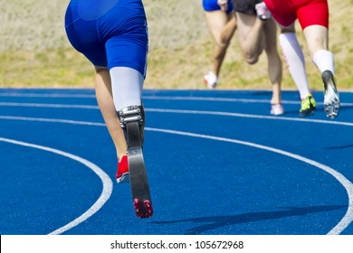 athlete with handicap on race track - Powered by Shutterstock