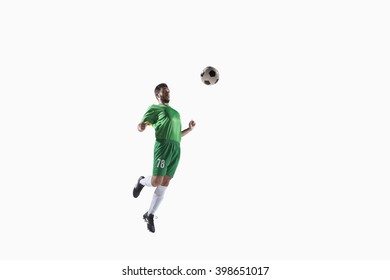 Athlete Heading Soccer Ball