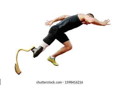 athlete runner disabled with prosthetic start run on white background - Powered by Shutterstock