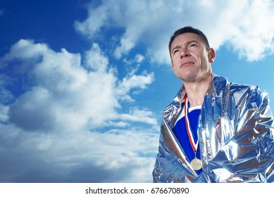Athlete In Silver Blanket