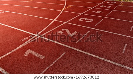 Athletic competitions starting line positions from one to six