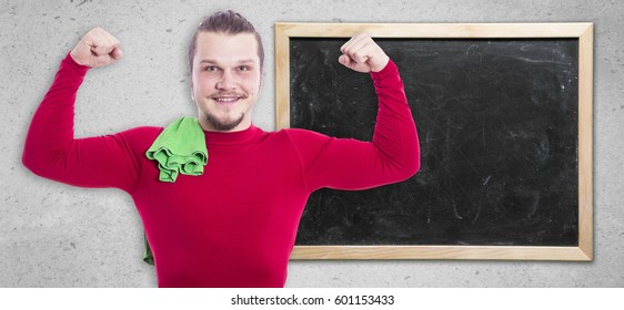 Athletic man beating another man