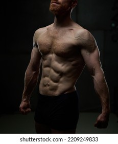 Athletic muscular man body. Training, workout, muscular, body building, sport.