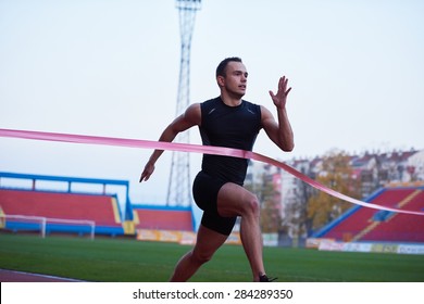 Athletic Runner Finish Line Track