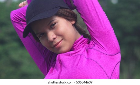 Athletic Teen Girl Stretching