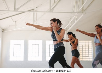 Athletic women working out at a fitness studio. Fitness women doing punching exercises. - Powered by Shutterstock