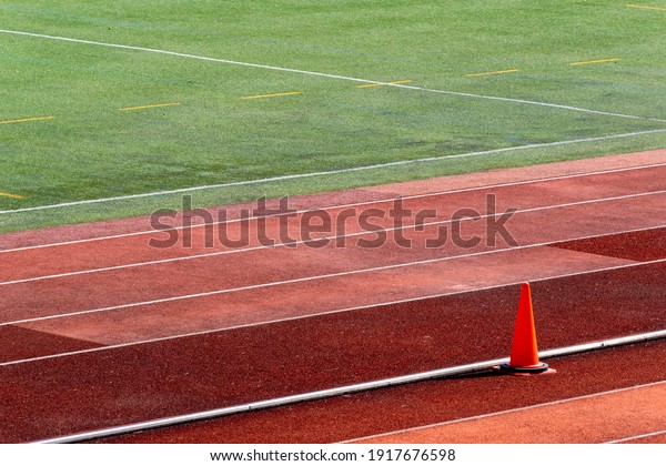 Athletics stadium infield and\
track
