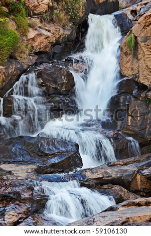 Athukadu Waterfall. Long exposure. Munnar, Kerala, India